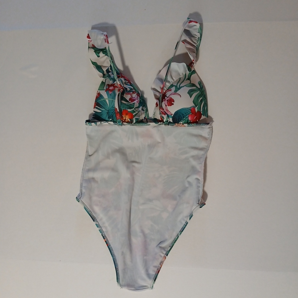 Shein Swimsuits For Women Floral  Rufled  One Piece Size M - Picture 8 of 10